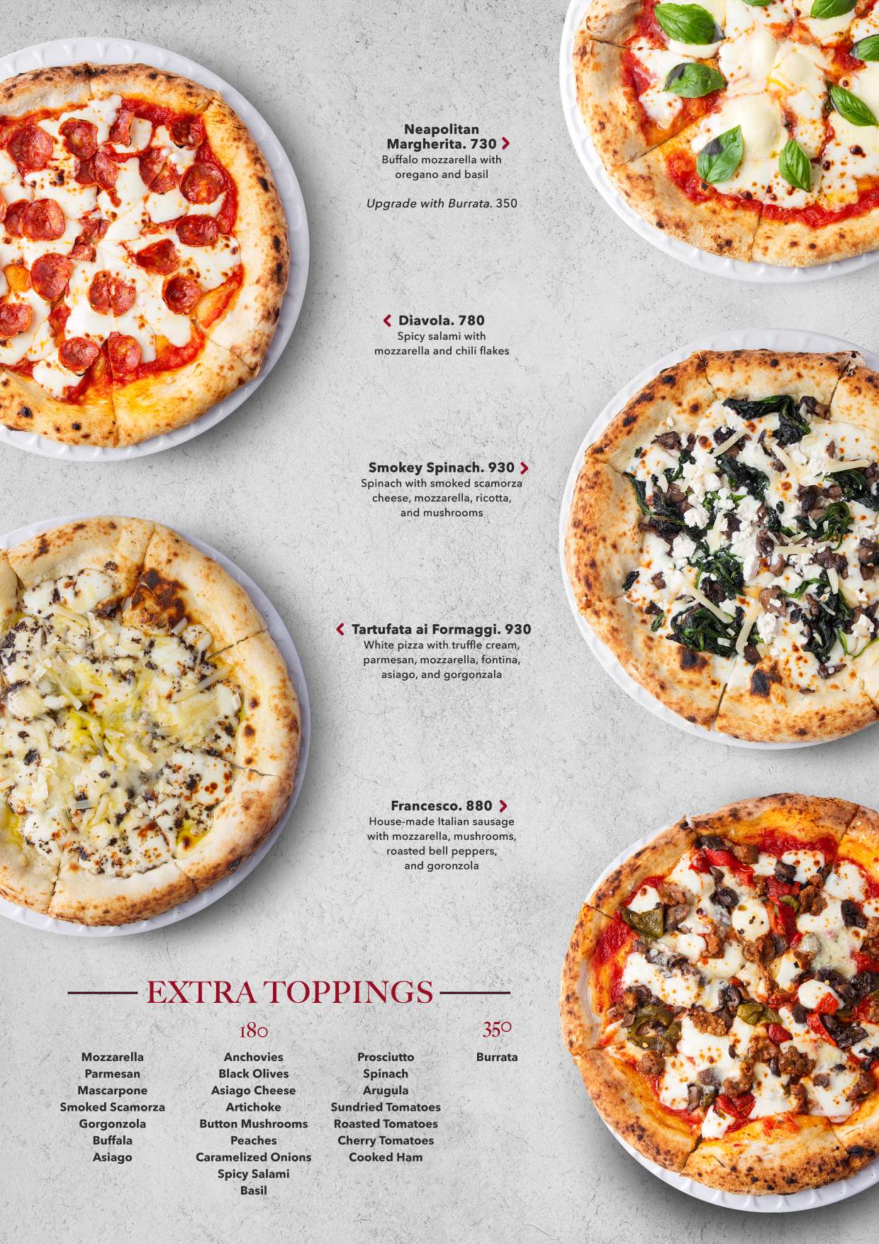 More Napoli pizza options