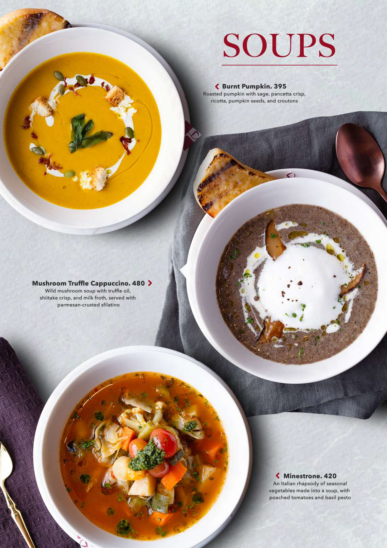 Soups selection