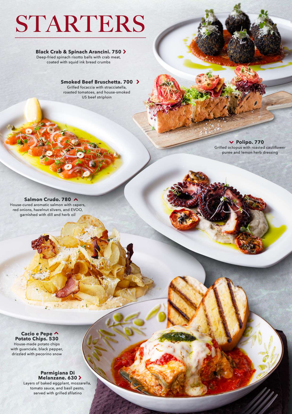 Francesco's starters selection
